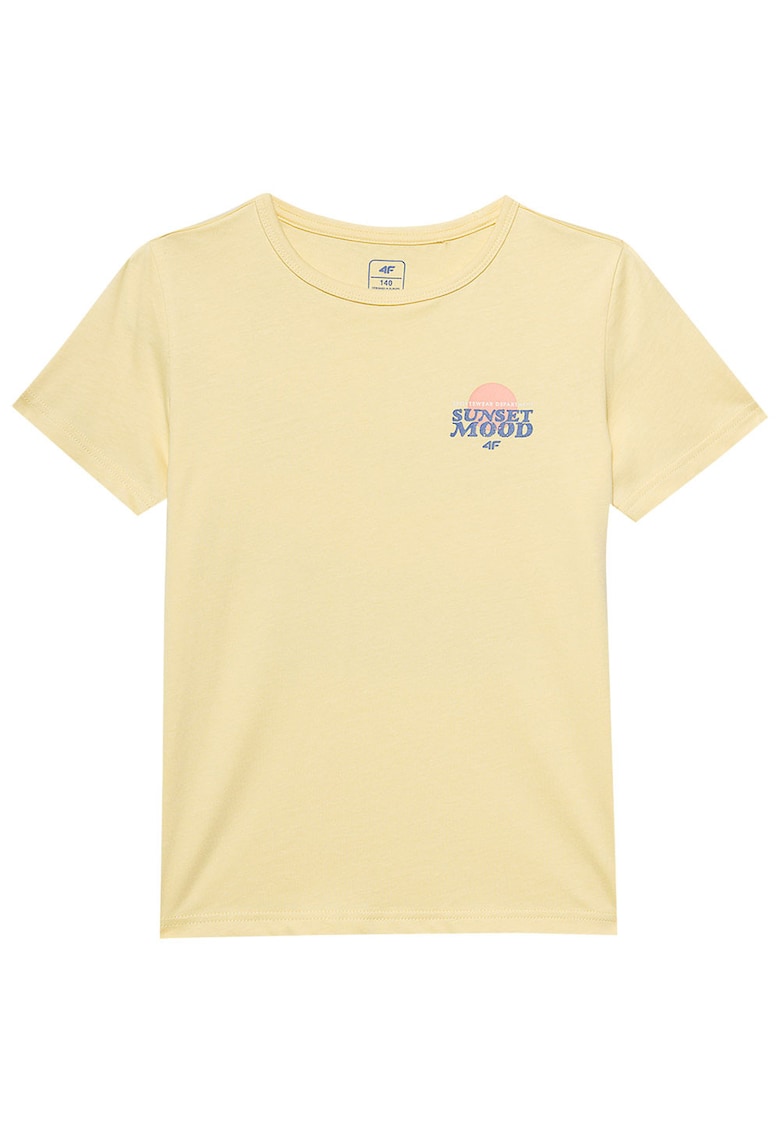 Tricou copii galben - bumbac - croiala regulata - decolteu rotund