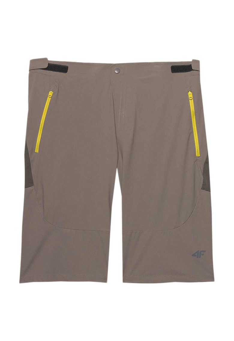 Pantaloni sport 4FWSS24TFSHM544 - model 3/4 - elemente reflectorizante - poliamida/elastan - maro -