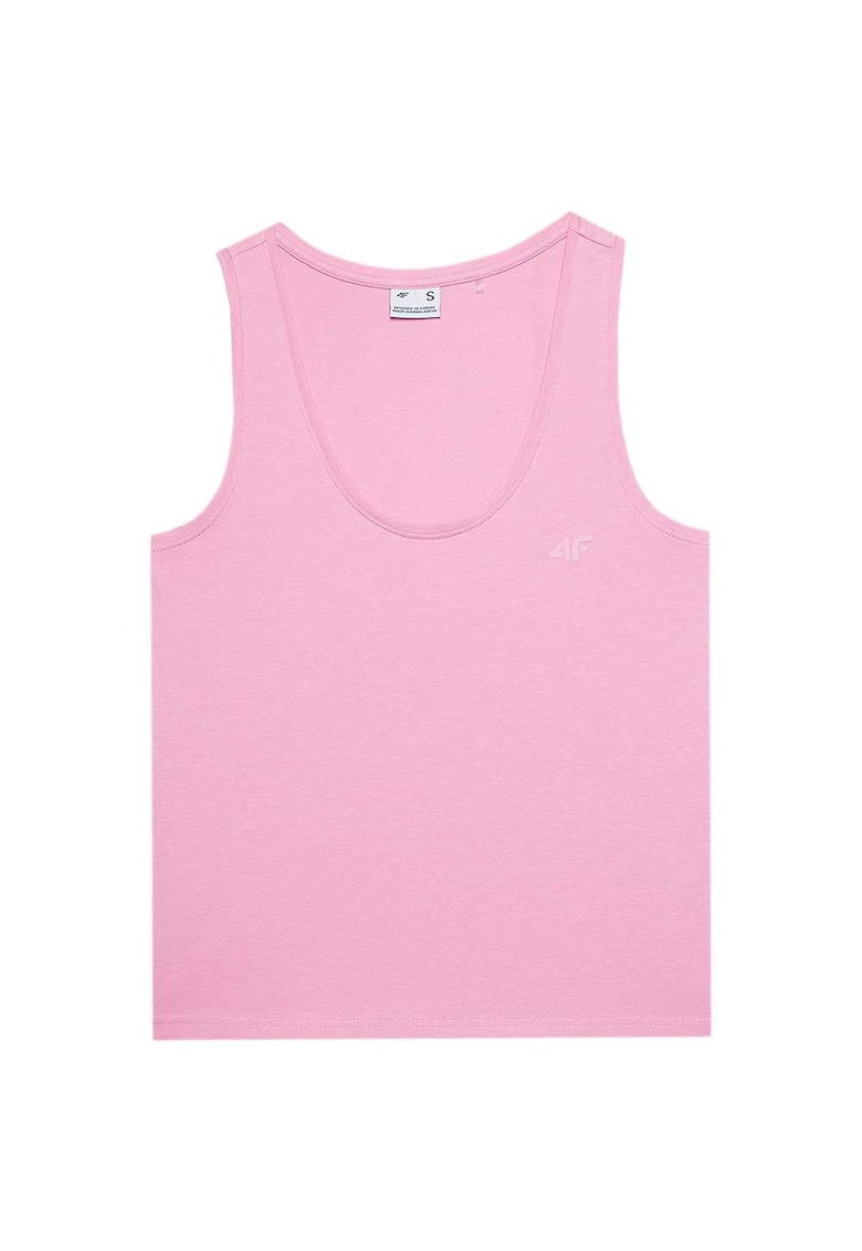 Maiou sport dama slim fit - design clasic - decolteu rotund - bumbac-elastan - roz -