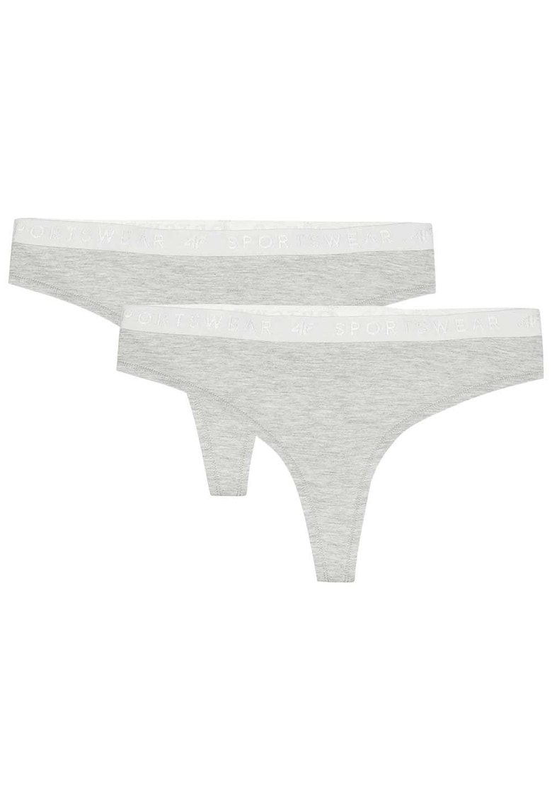 Lenjerie intima dama set 2 perechi - talie elastica - acoperire suplimentara - bumbac - gri