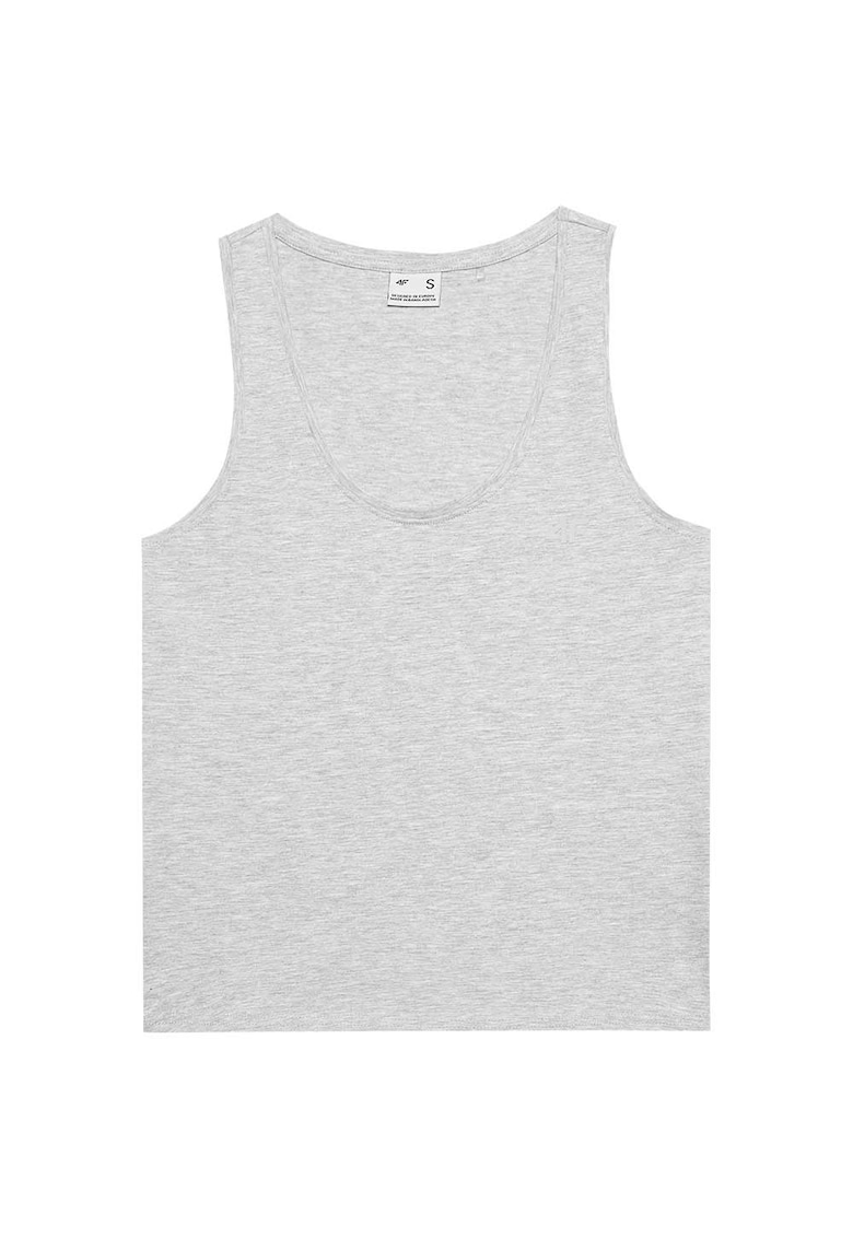 Maiou sport dama slim fit - design clasic - decolteu rotund - gri - bumbac-elastan