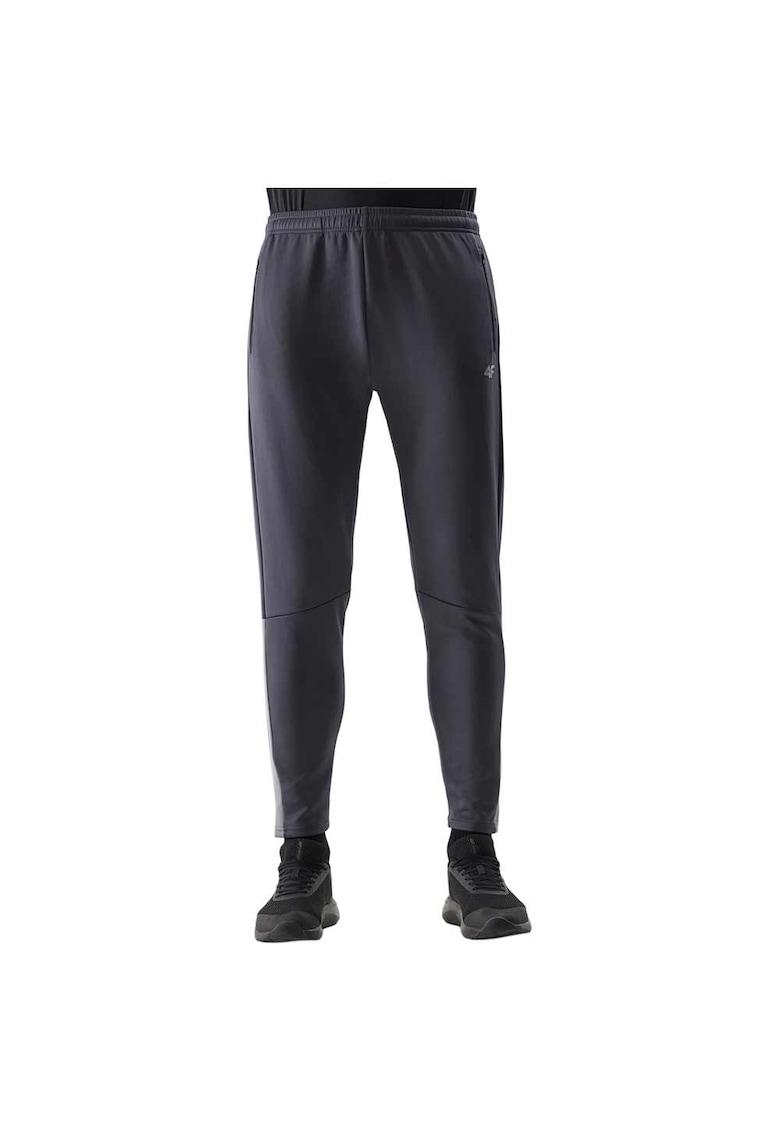 Pantaloni sport barbati croiala regulata - 2 buzunare cu fiermoar - gri - poliester-elastan