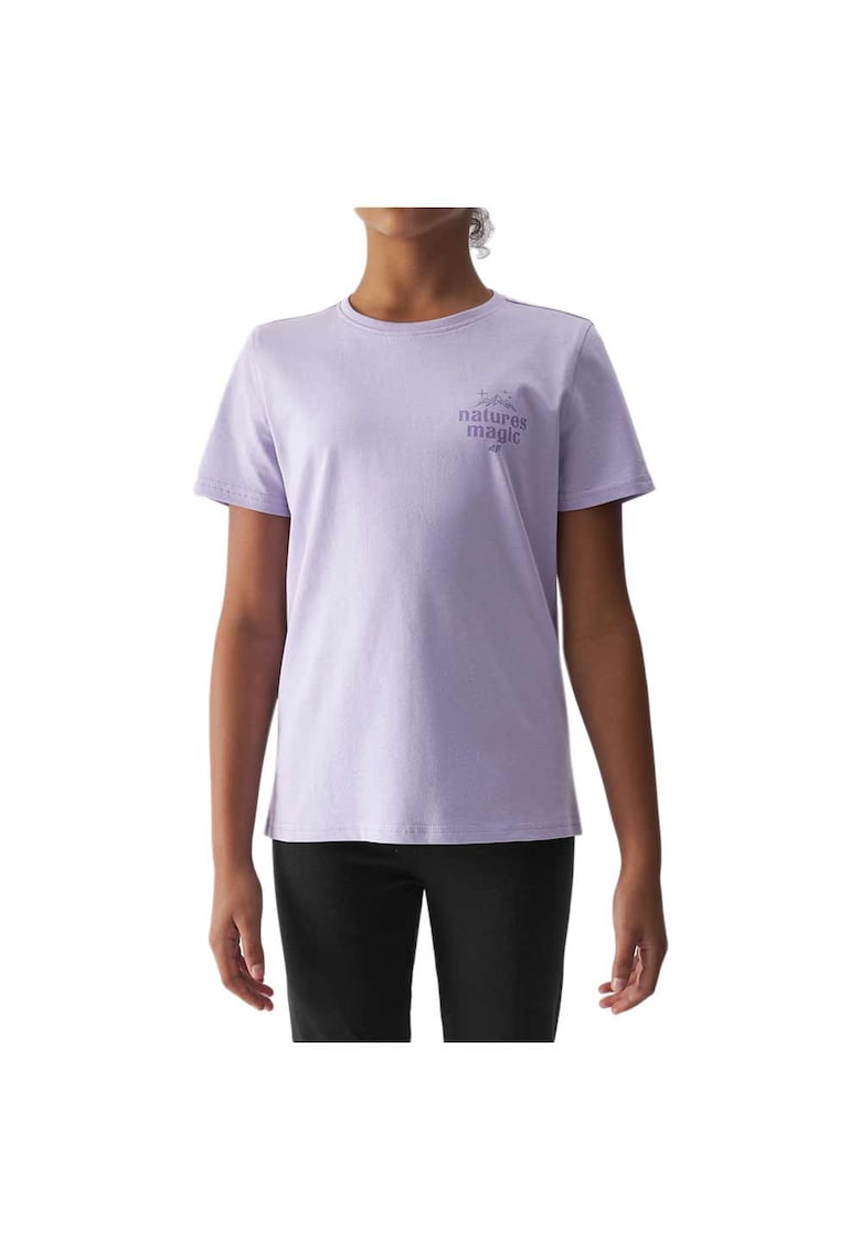 Tricou copii bumbac - lila - maneca scurta