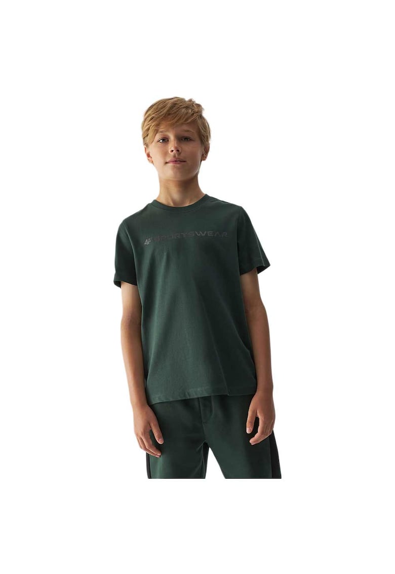 Tricou copii verde - bumbac - croiala regulata - decolteu rotund - 4FJWAW24TTSHM1552