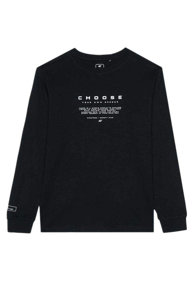 Bluza cu maneca lunga pentru copii 4FJWAW24TLONM294 - bumbac - negru