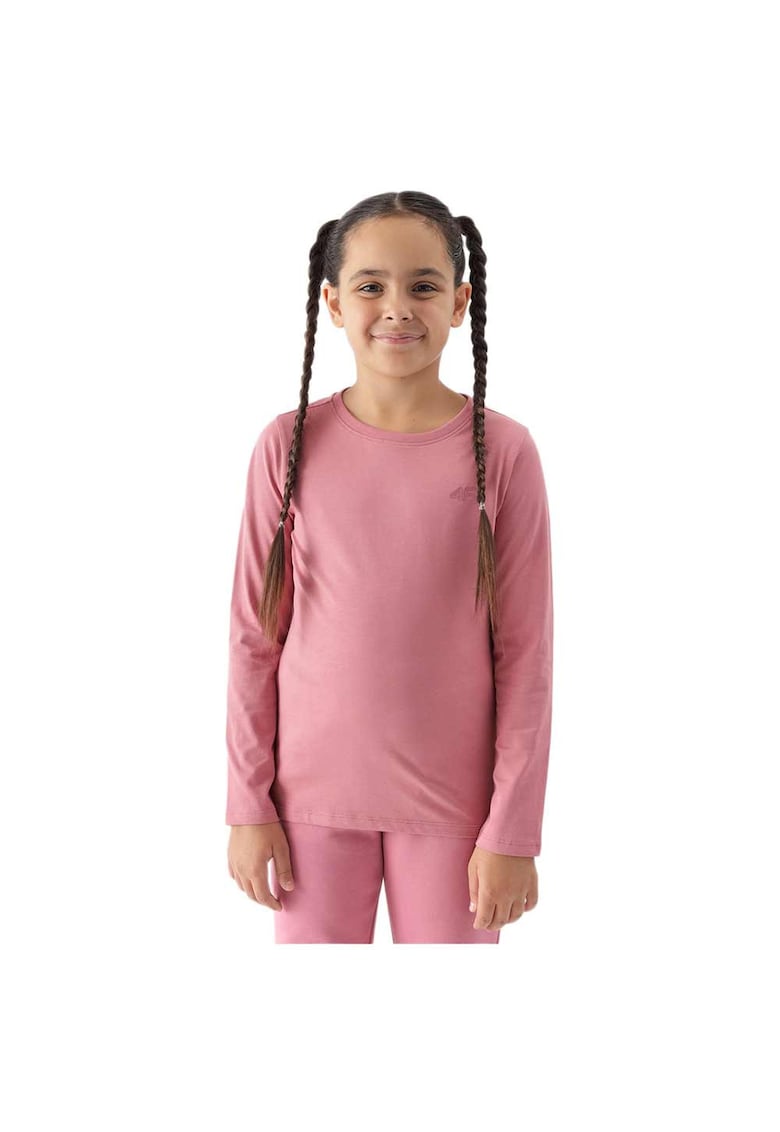 Bluza cu maneca lunga pentru copii 4FJWMM00TLONF318 - bumbac - roz