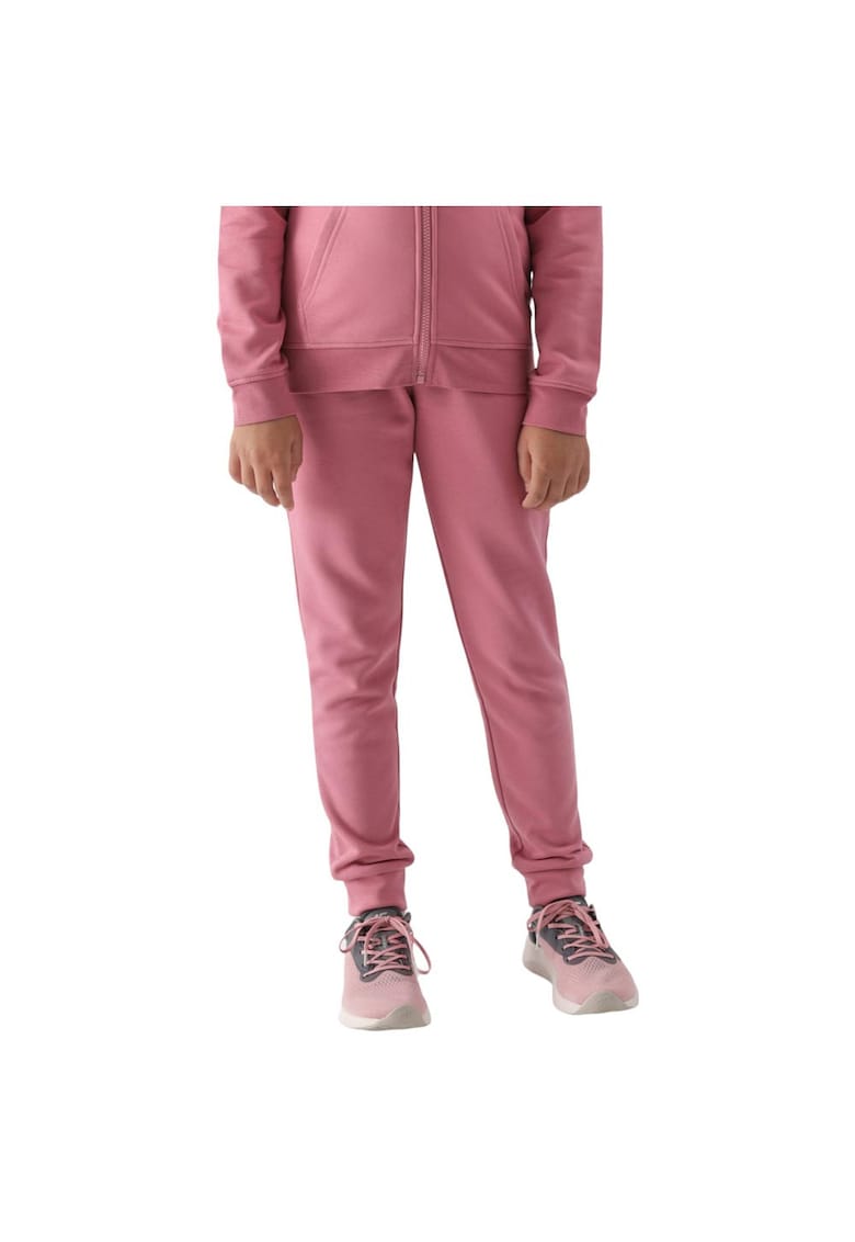 Pantaloni sport copii talie elastica - roz - bumbac