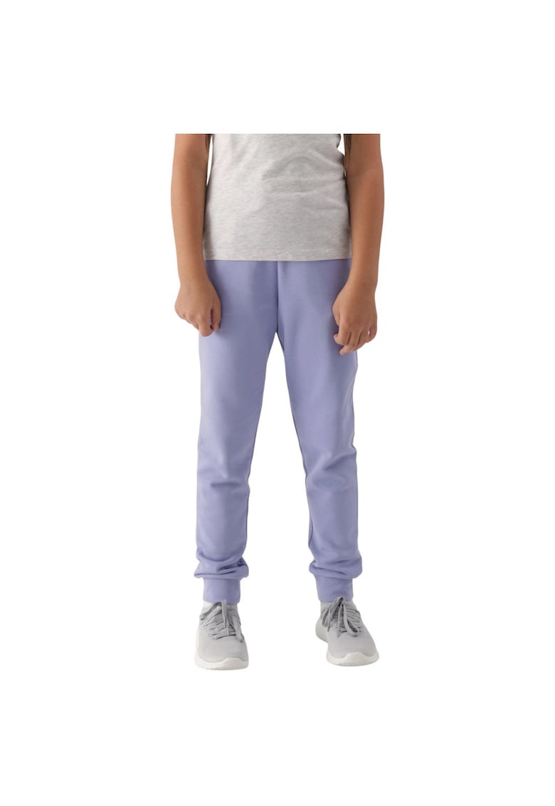 Pantaloni sport copii talie elastica ajustabila - garnituri elastice - bumbac - lila