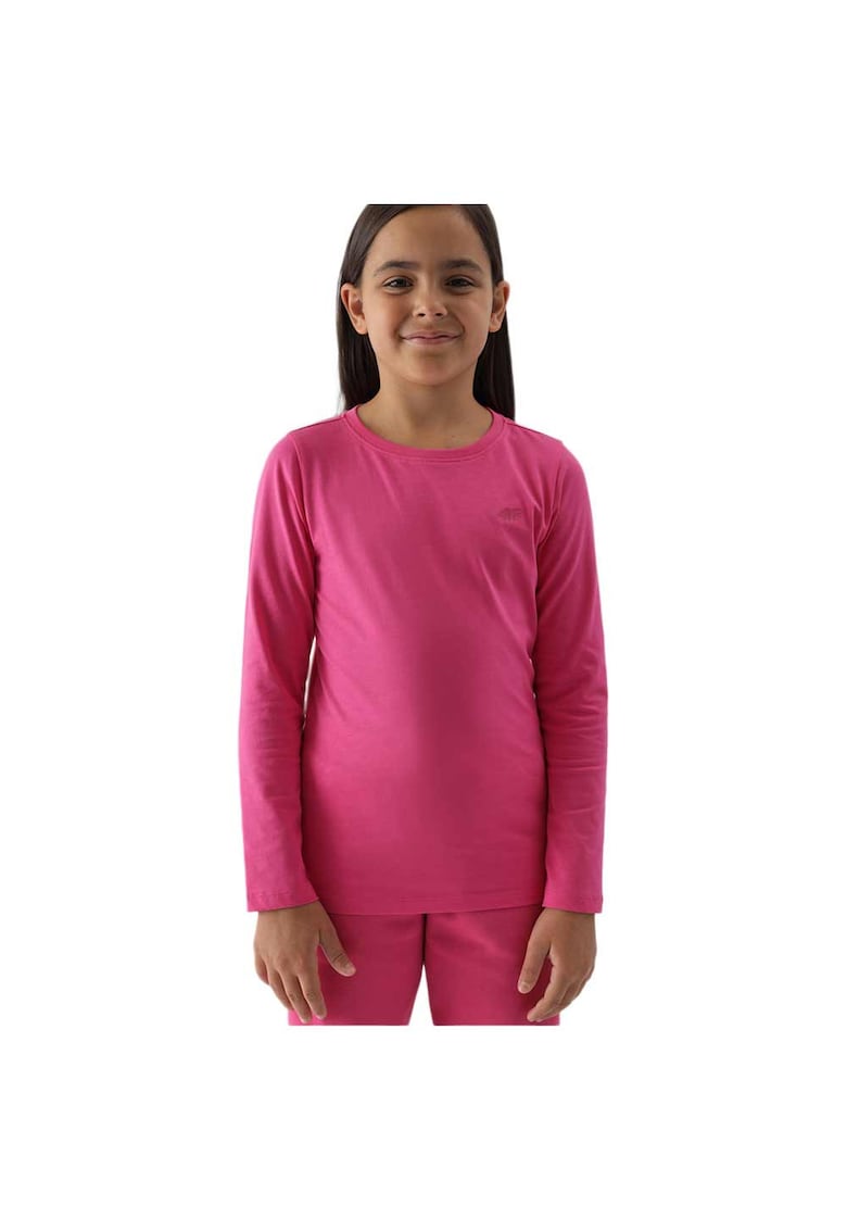 Bluza cu maneca lunga pentru copii 4FJWMM00TLONF318 - bumbac - fucsia