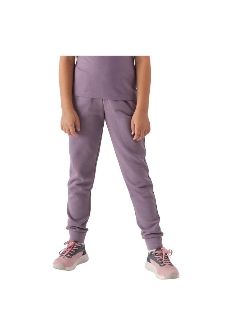 Pantaloni sport copii croiala regulata - talie elastica - bumbac - mov