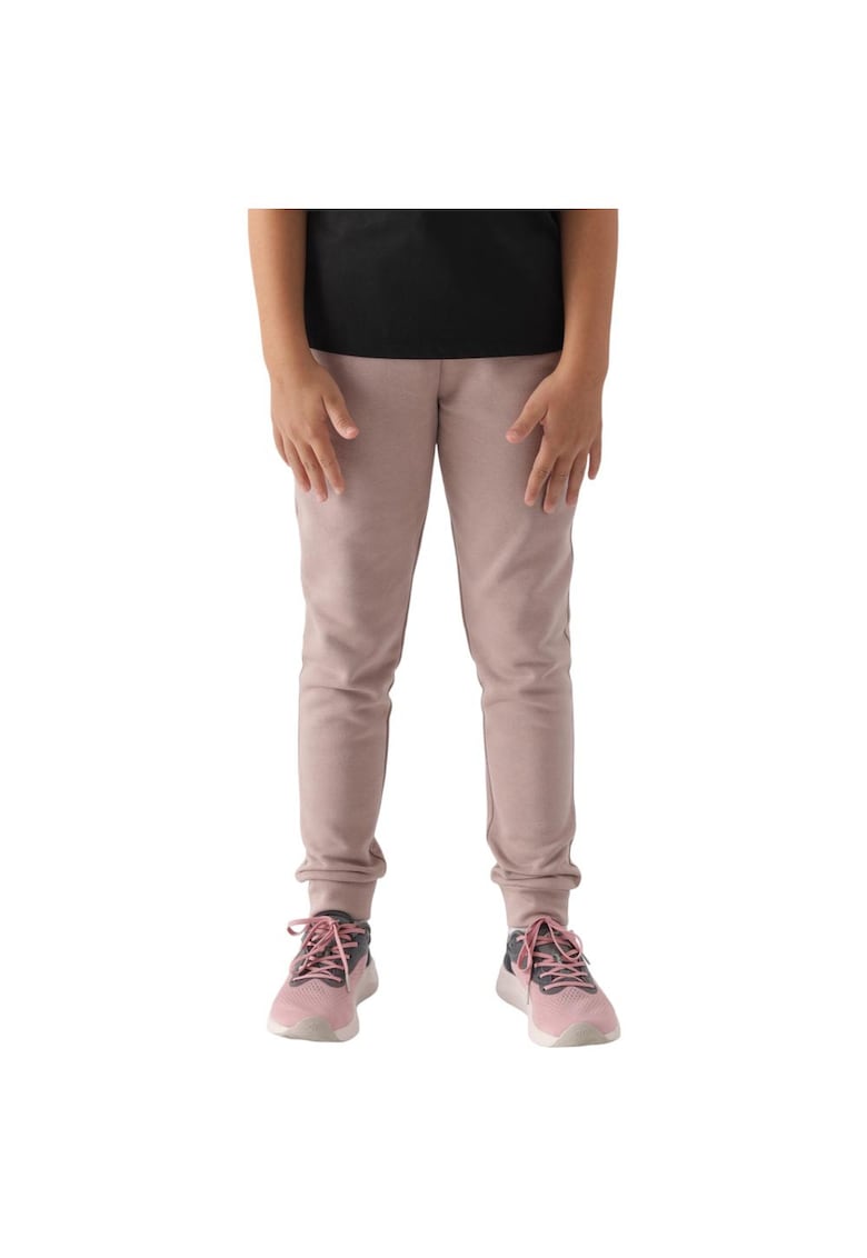 Pantaloni sport copii croiala regulata - talie elastica - bumbac bej