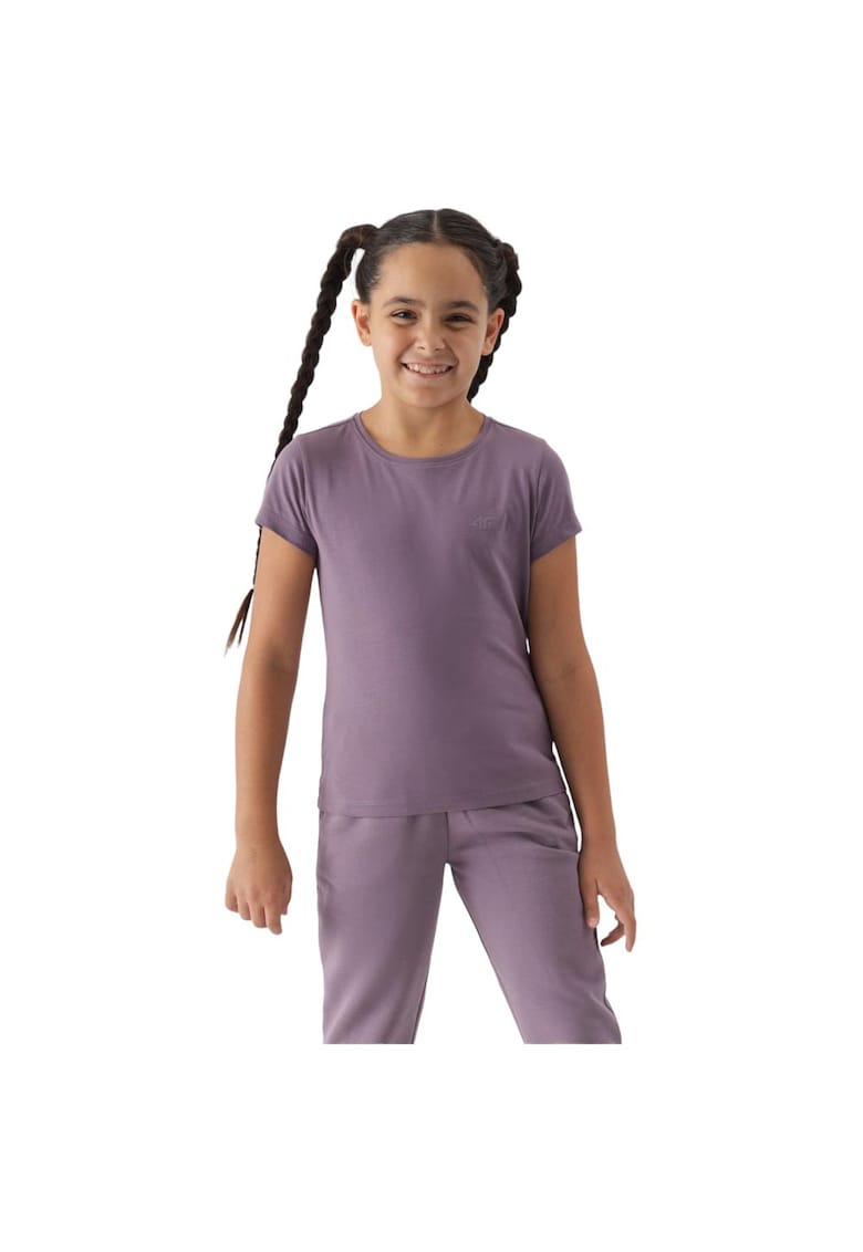 Tricou copii casual - violet - bumbac - pentru fete - 4FJWMM00TTSHF1658