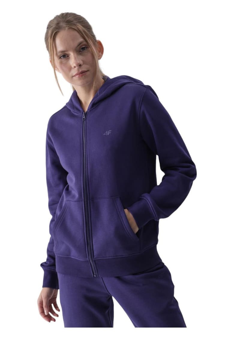 Hanorac dama gluga - violet - bumbac/poliester