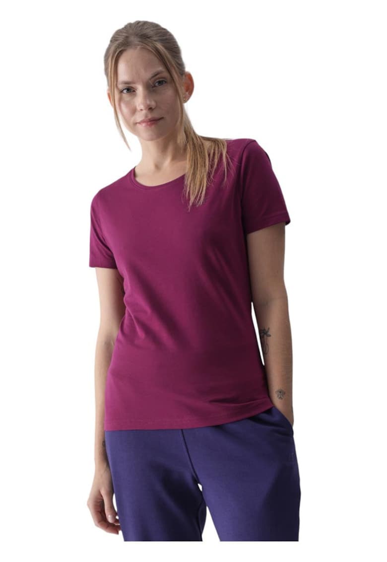 Tricou dama design discret - bumbac - mov