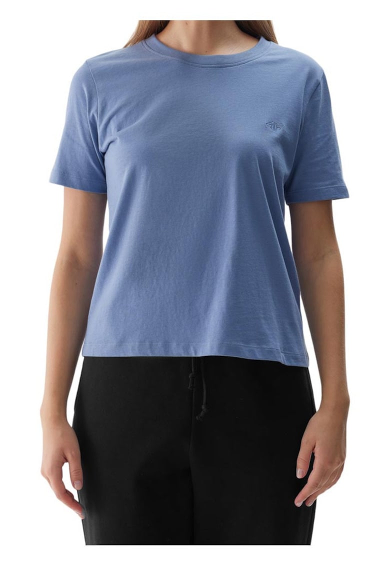 Tricou dama bumbac - croiala lejera - albastru