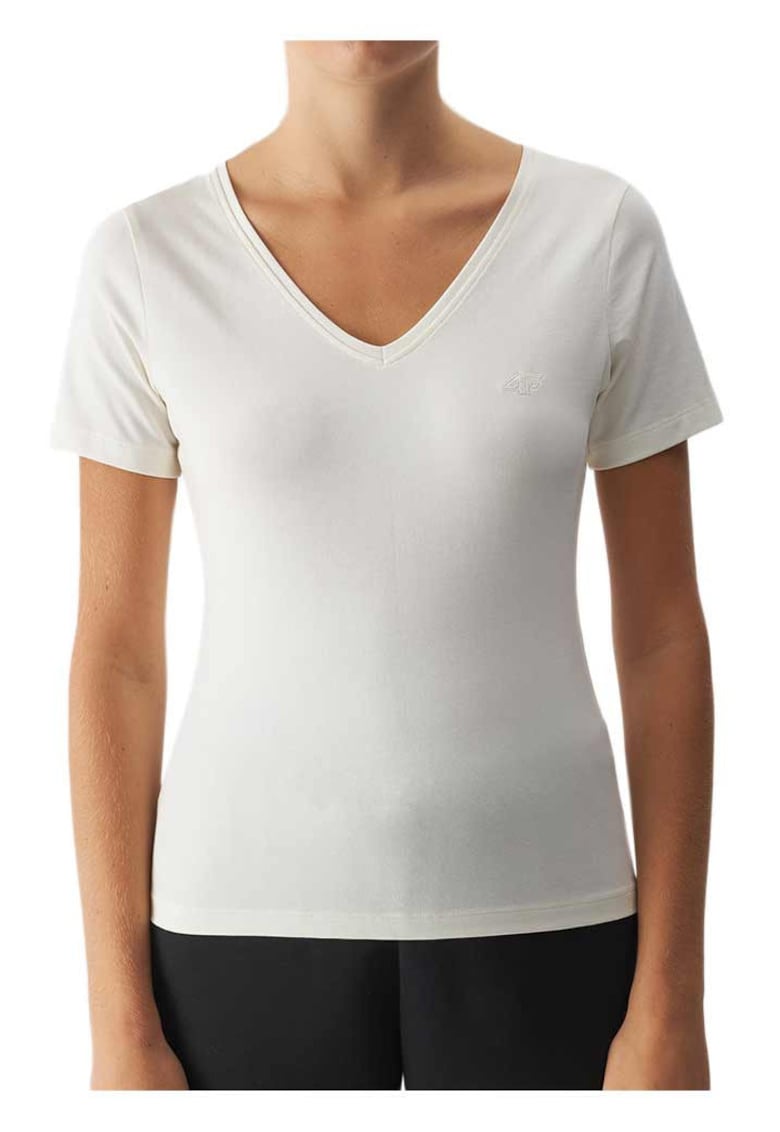 Tricou dama mulat - bumbac/elastan - alb -
