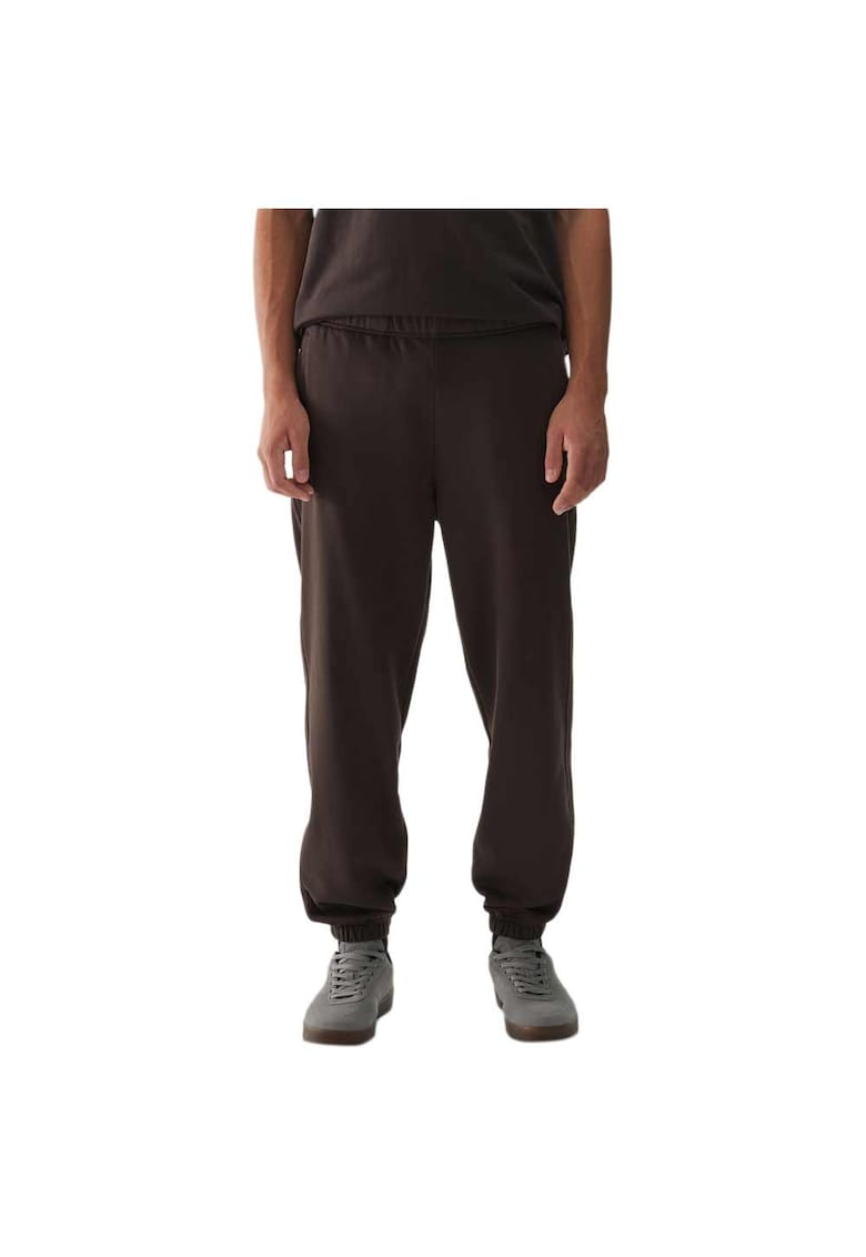 Pantaloni sport barbati 4FWAW24TTROM0824 - talie elastica - bumbac/poliester - maro