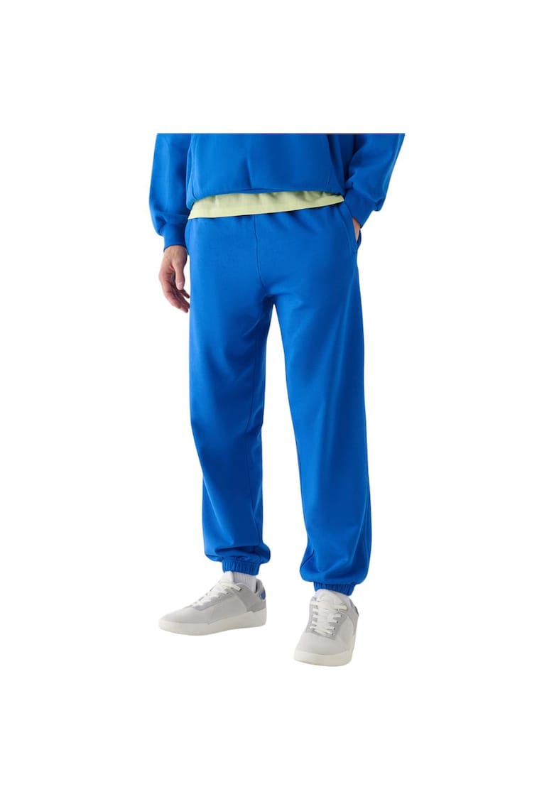 Pantaloni de trening 4FWAW24TTROM0824 - bumbac/poliester - albastru -
