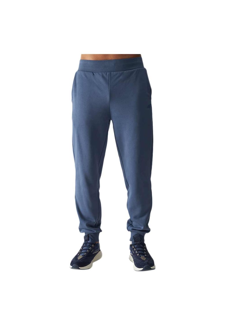 Pantaloni sport barbati 4FWMM00TTROM0943 - talie elastica - bumbac/poliester - bleumarin