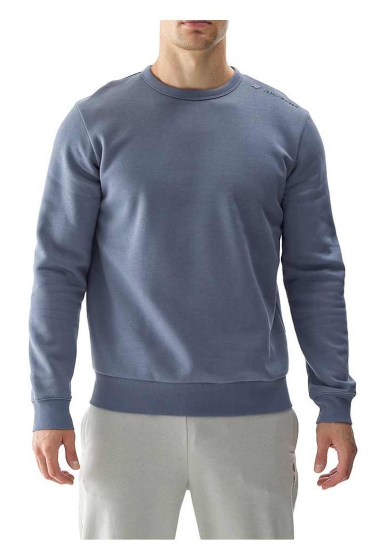 Bluza barbati pufoasa - nervuri interioare - bumbac/poliester - albastru