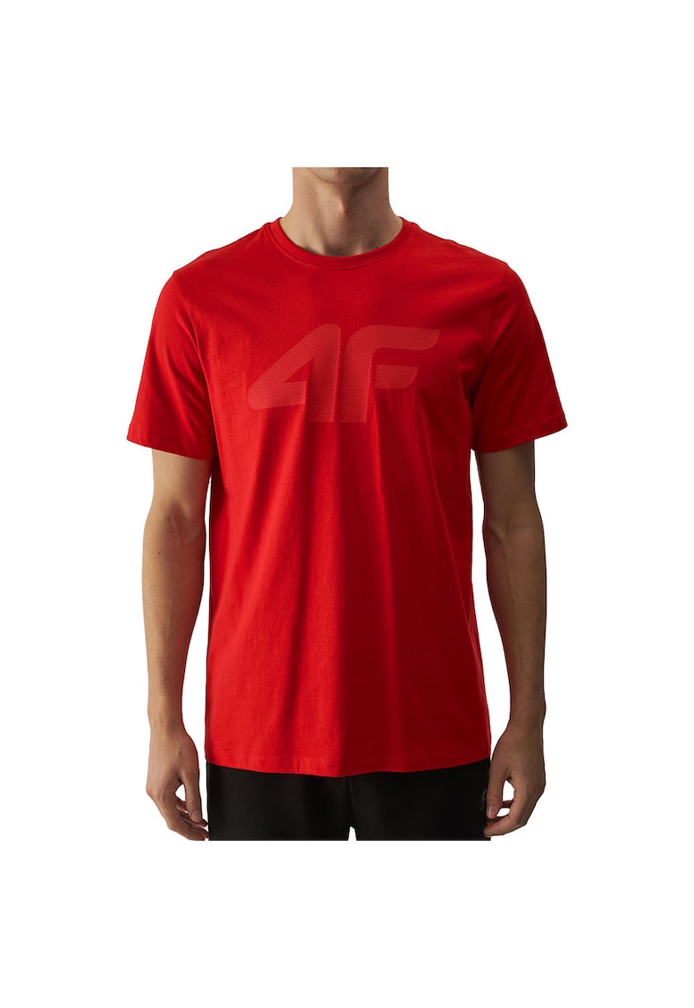 Tricou sport bumbac - rosu - cu logo imprimat