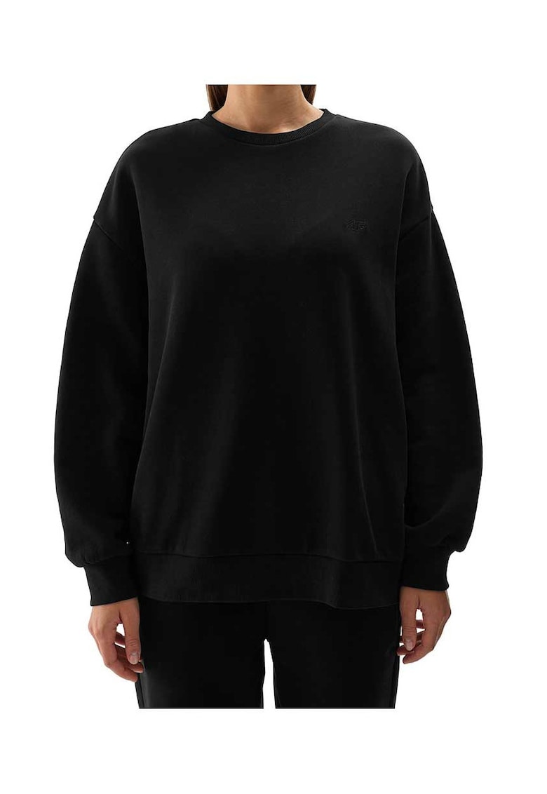 Hanorac unisex croiala lejera - garnituri cu nervuri - bumbac - poliester - negru