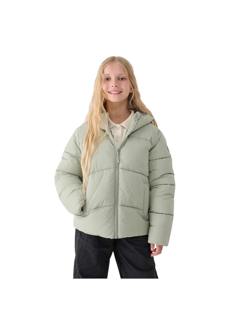 Jacheta matlasata 4FJWAW24TDJAF450 - impermeabila - cu gluga - poliester - verde
