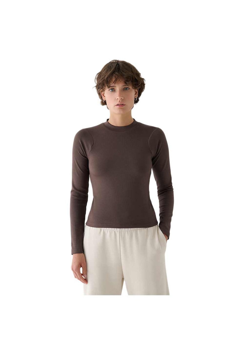 Bluza sport dama maneca lunga - slim - negru - poliester