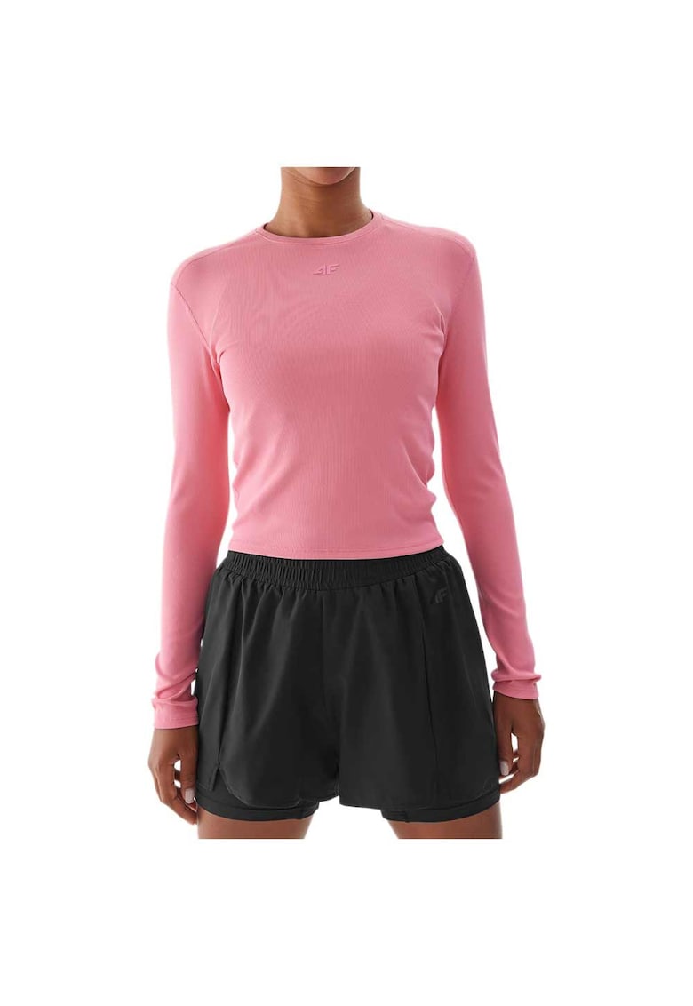 Bluza sport maneca lunga - roz - poliester - tehnologie 4FDry - croiala stramta