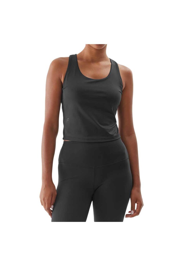 Maiou sport dama fara maneci - cu sutien interior - uscare rapida - 84% poliester - 16% elastan - negru