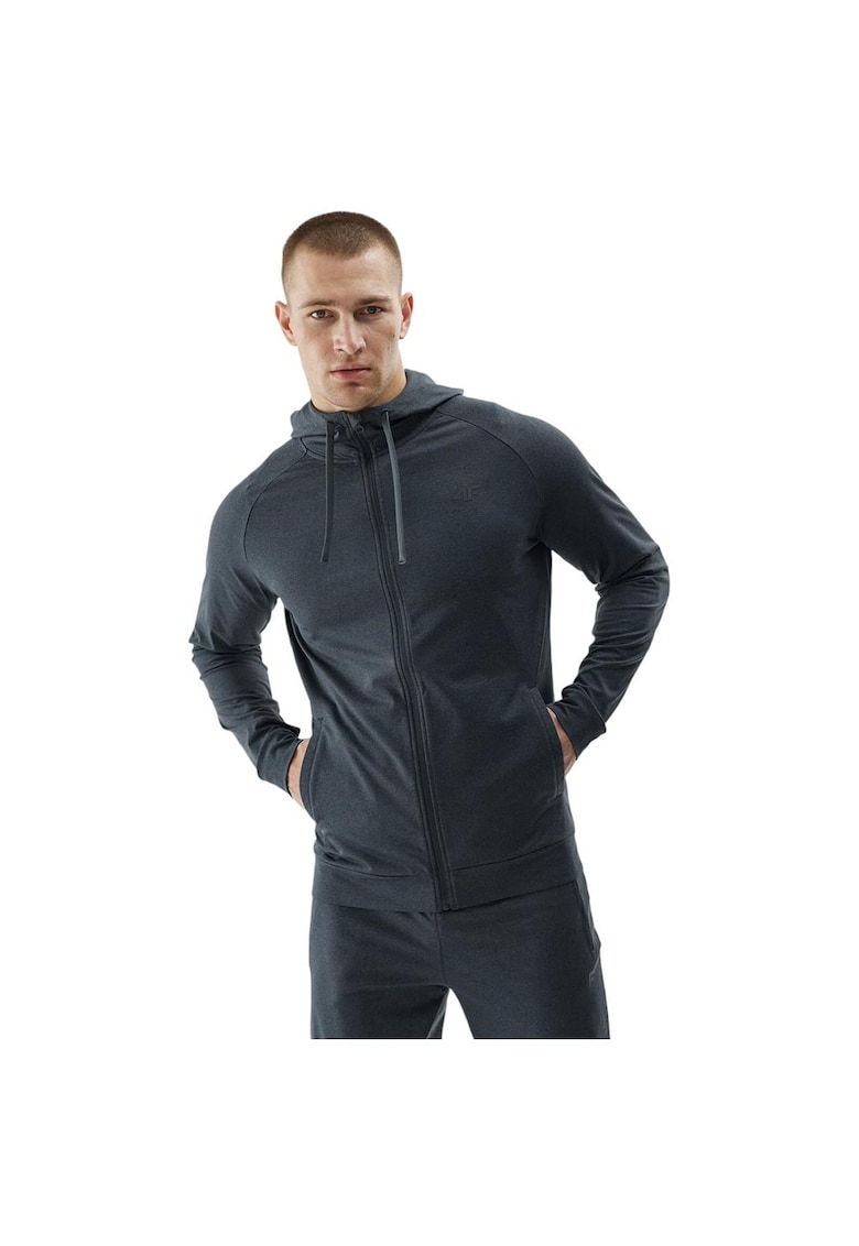 Hanorac functional barbati - captusit - gluga ajustabila - uscare rapida - albastru - poliester-elastan