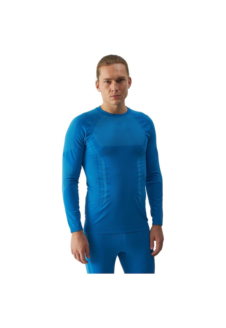Bluza termica barbati albastru - material elastic - croiala stramta