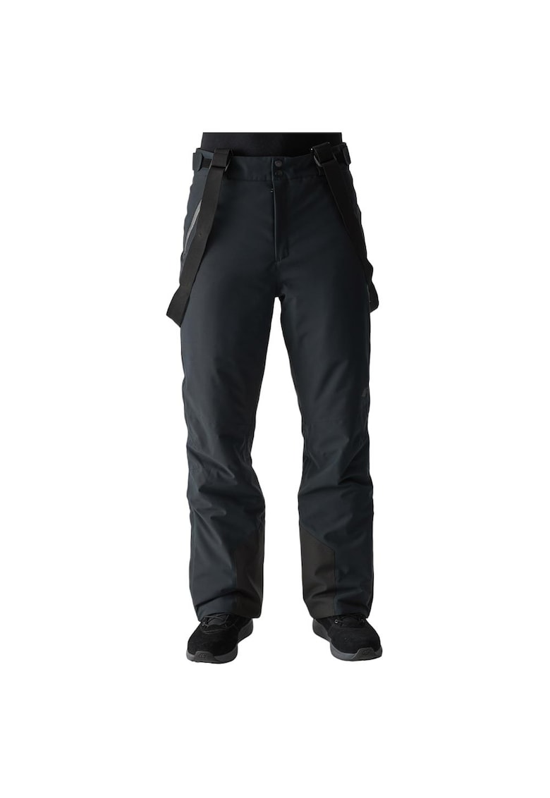 Pantaloni pentru schi 4FWAW24TFTRM0775 - impermeabili - cu bretele detasabile - poliester - negru