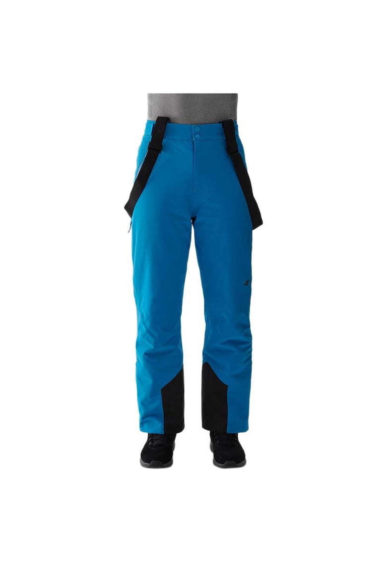 Pantaloni pentru schi 4FWAW24TFTRM0775 - impermeabili - cu bretele detasabile - poliester - albastru