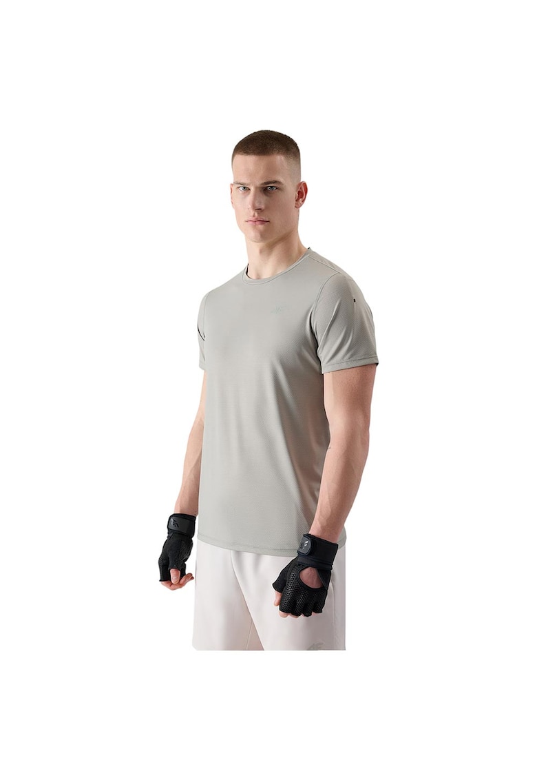 Tricou sportiv barbati uscare rapida - gri - poliester-elastan