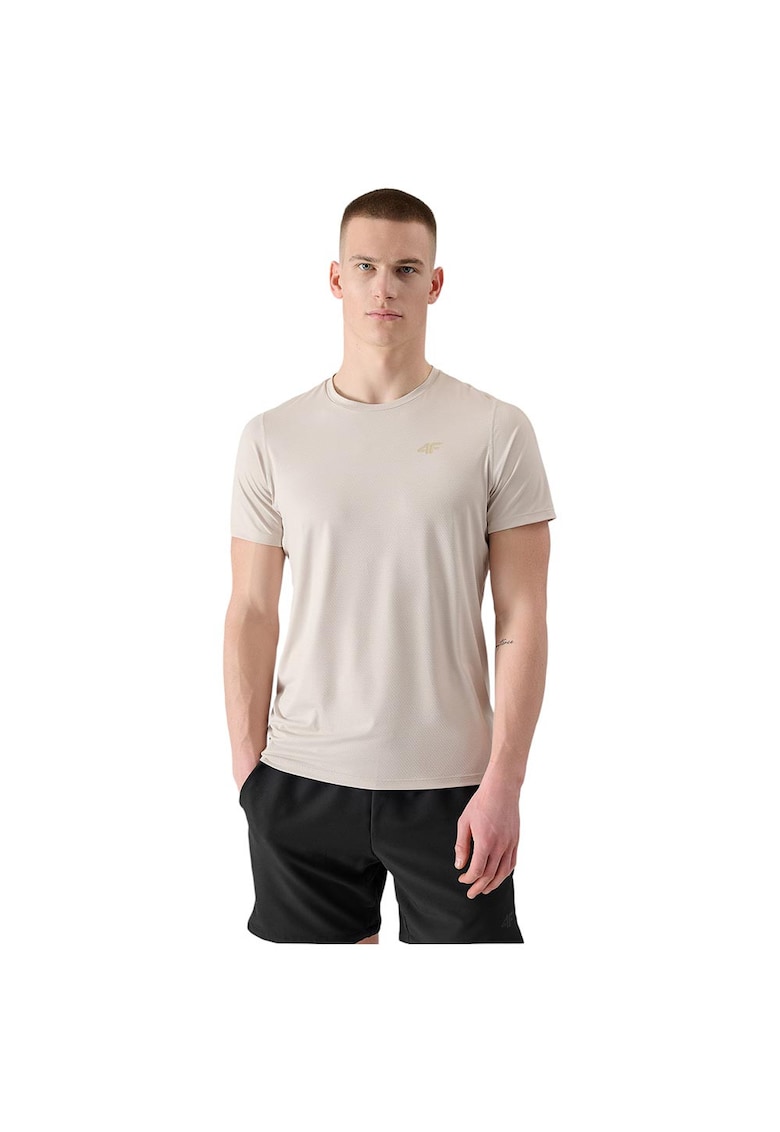Tricou sportiv barbati uscare rapida - respirabil - bej - poliester-elastan -