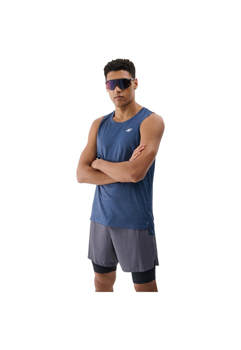 Maiou sport barbati albastru - poliester - uscare rapida - elemente reflectorizante