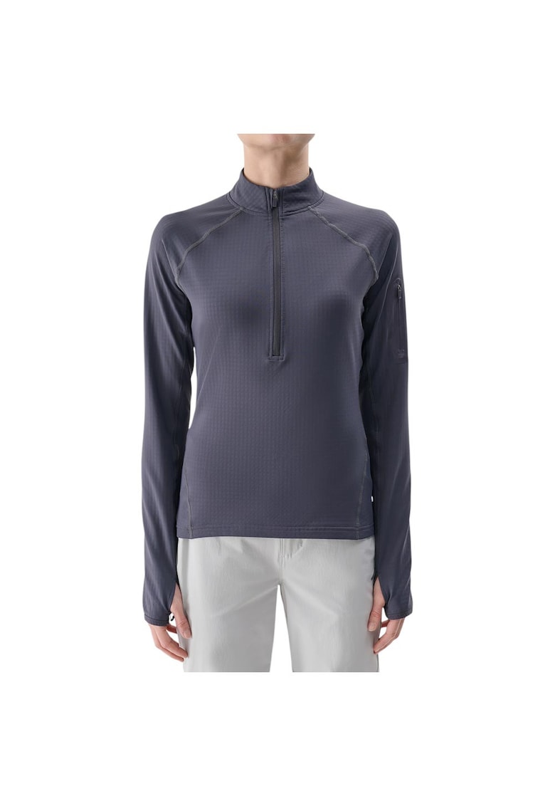 Tricou functional gri - material respirabil - cu maneca lunga - pentru activitati in aer liber -