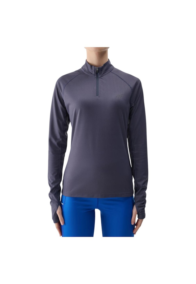 Bluza sport dama maneca lunga - gri - material respirabil - croiala stramta -