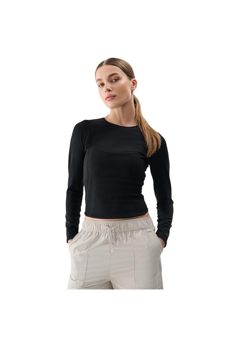 Bluza sport dama - maneca lunga - spate deschis - negru - poliamida
