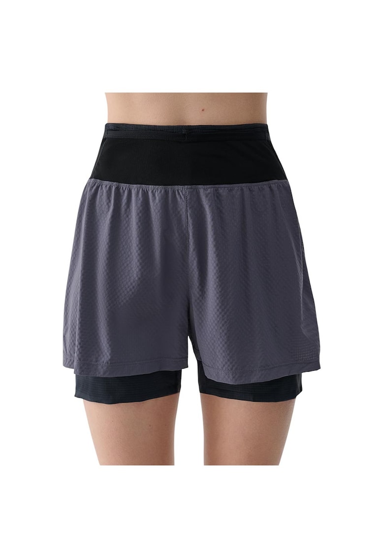 Pantaloni scurti sport dama WSS25TFSHF0882 - 4F - Poliester - Gri