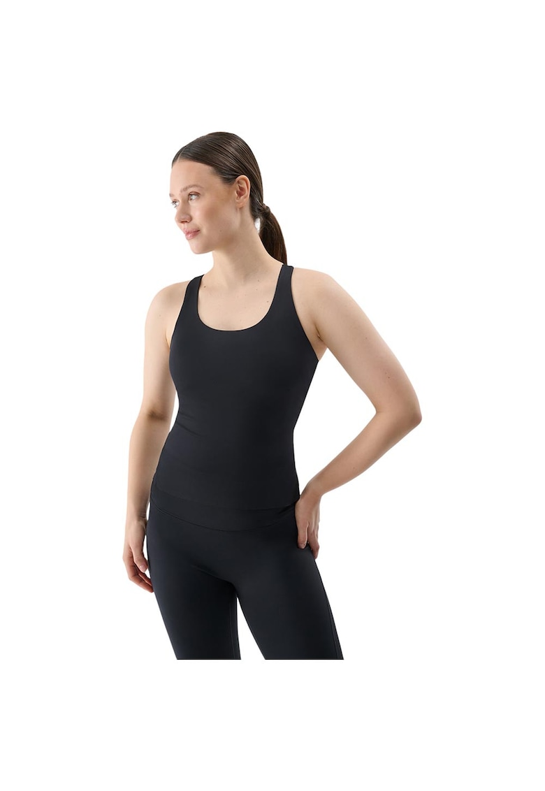 Maiou sport functional - cu sutien incorporat - respirabil - negru - poliester-elastan