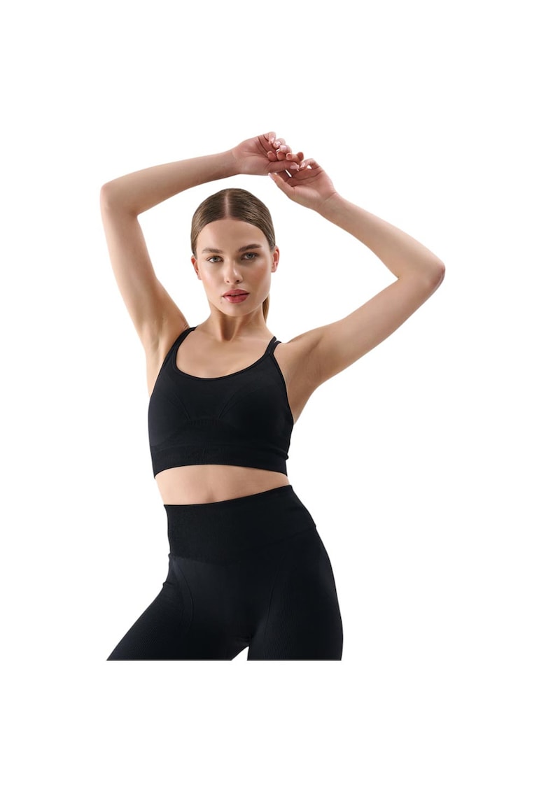 Bustiera sport WSS25USBAF166 - 4F - Poliamida/Elastan - Negru