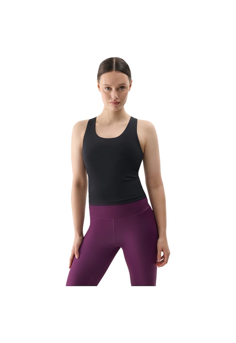 Maiou sport dama design elegant - suport usor - respirabil - 84% poliester - 16% elastan - negru