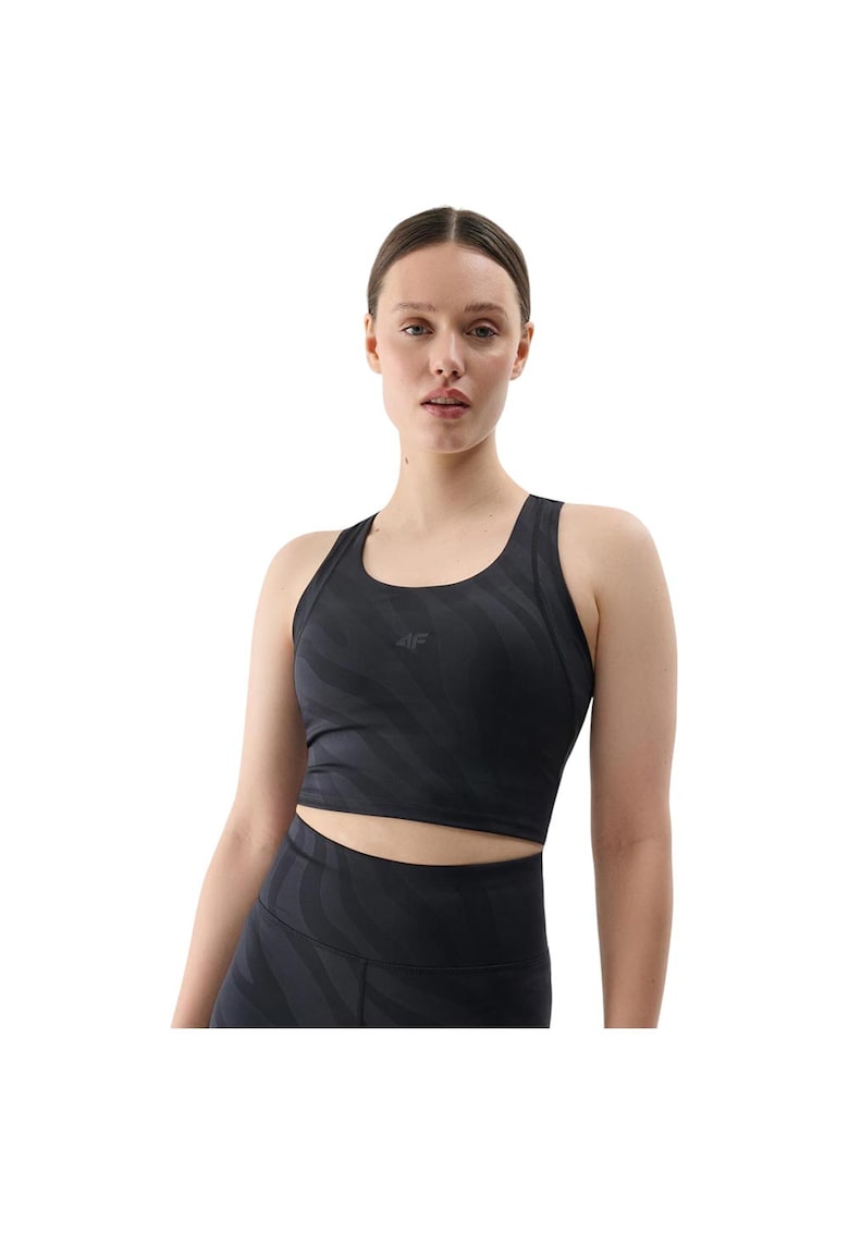 Maiou sport dama functional - sutien incorporat - respirabil - poliester-elastan - negru