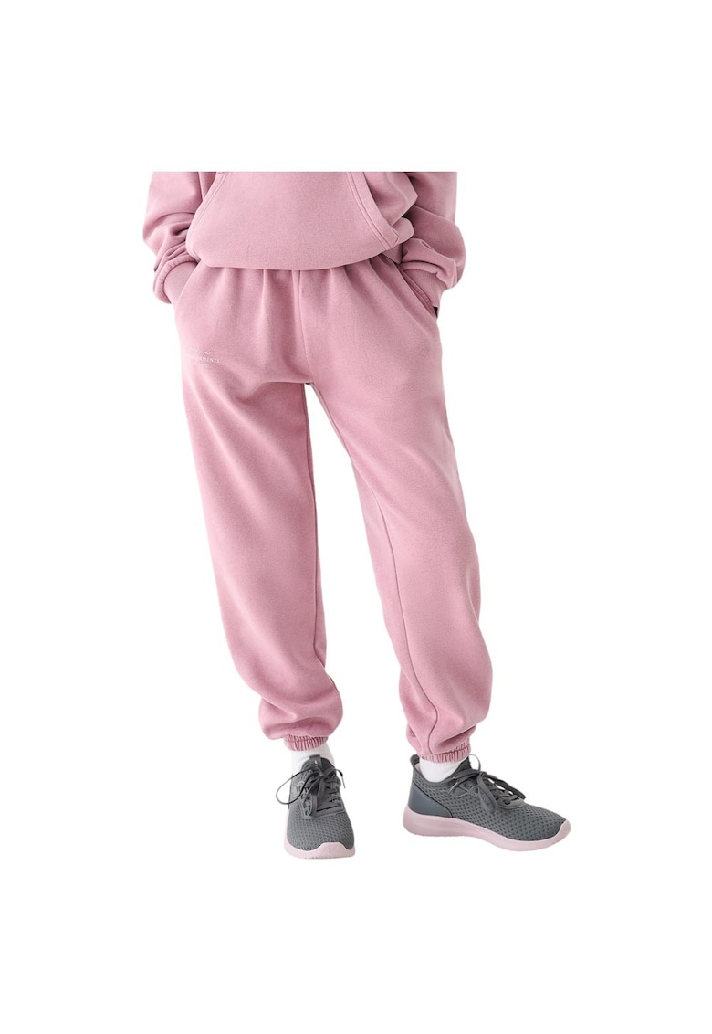 Pantaloni sport copii croiala regulata - talie elastica - roz - bumbac/poliester