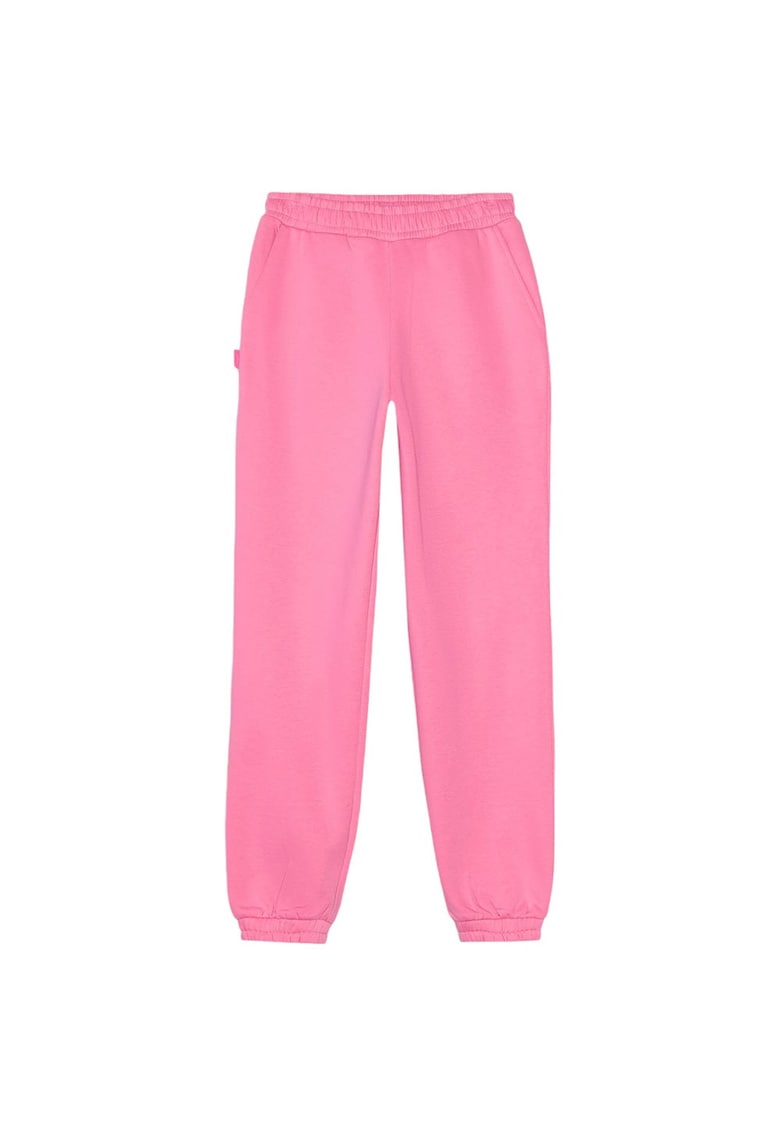 Pantaloni sport copii talie elastica - bumbac/poliester - roz -