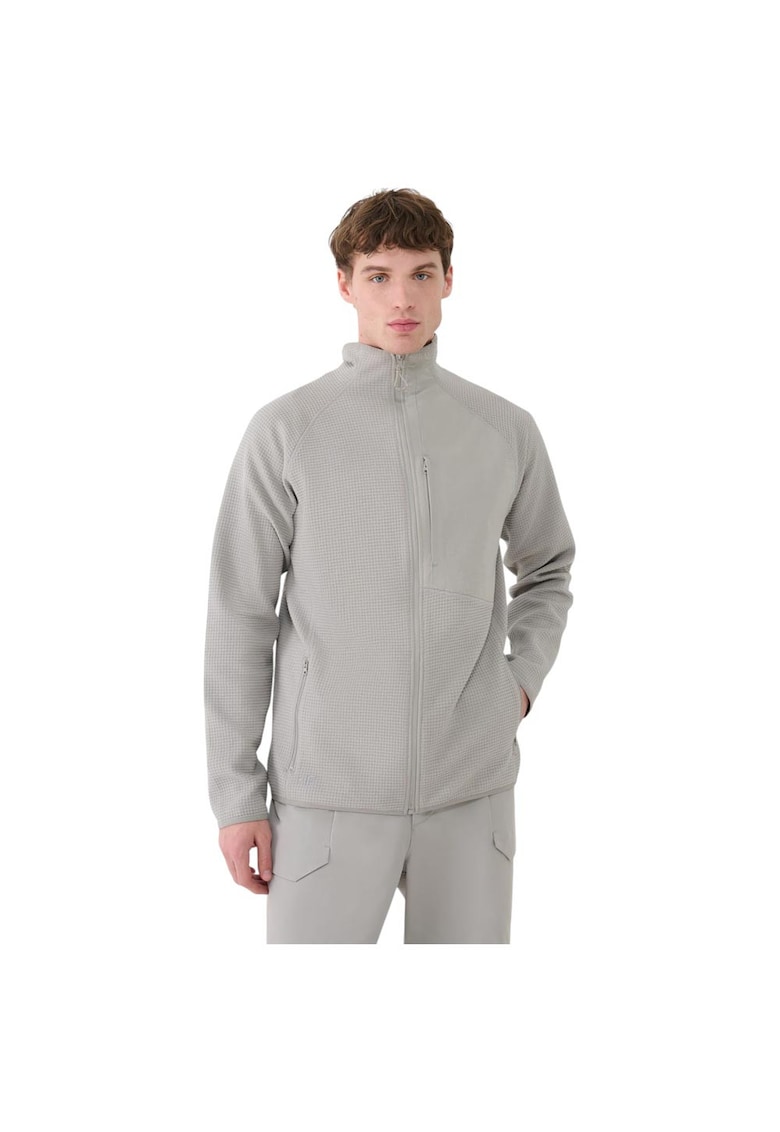 Jacheta sport barbat croiala regulata - guler inalt - gri - textil Grid -