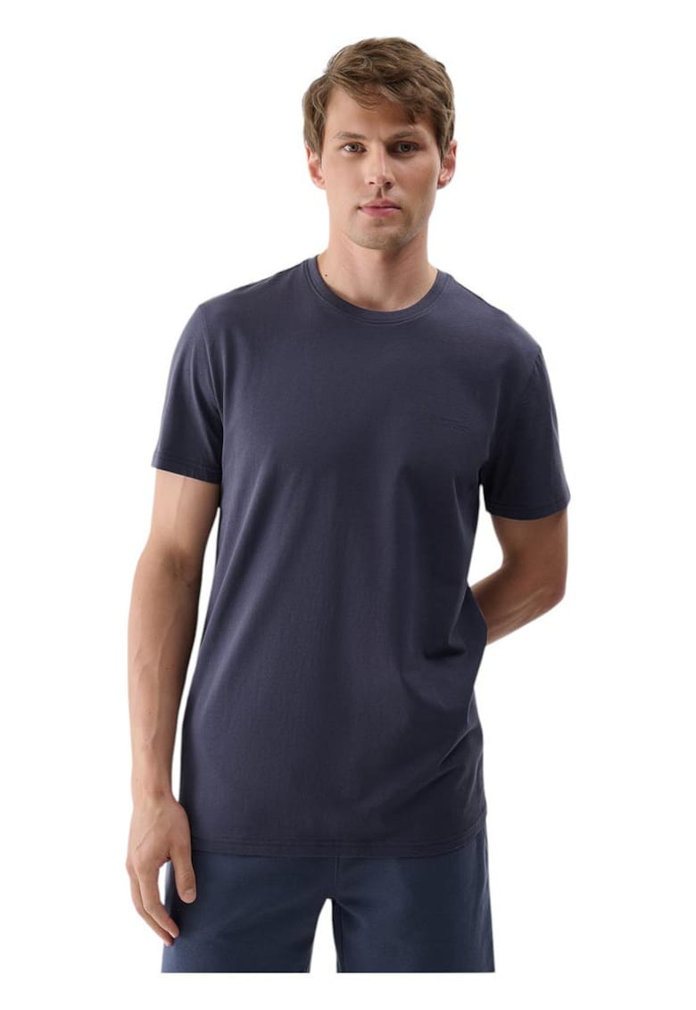 Tricou barbati albastru - bumbac organic - croiala regulata - decolteu rotund
