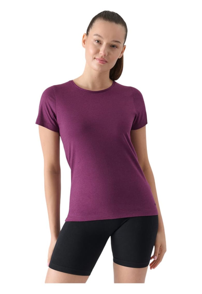 Tricou dama slim fit - decolteu rotund - bumbac/modal - mov